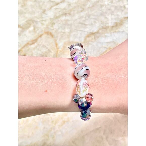 Purple Crystal Beaded Bracelet Set - Picture 12 of 16